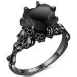 Bague Cœur Noir Noir