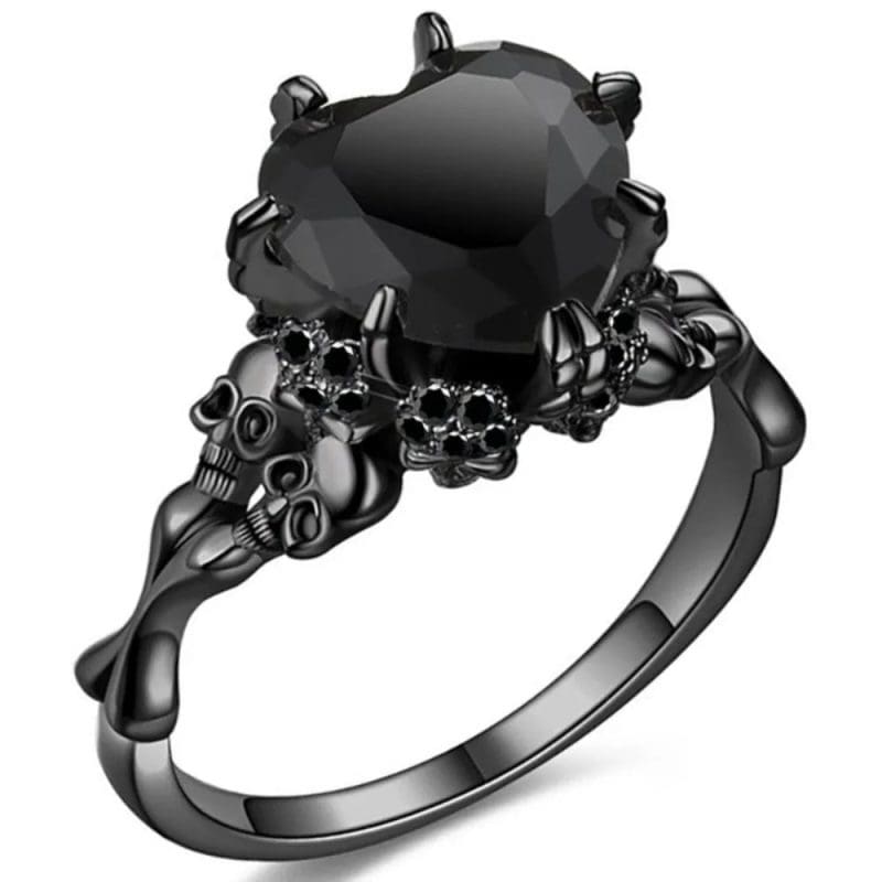 Bague Cœur Noir Noir
