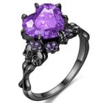 Bague Cœur Noir Violet