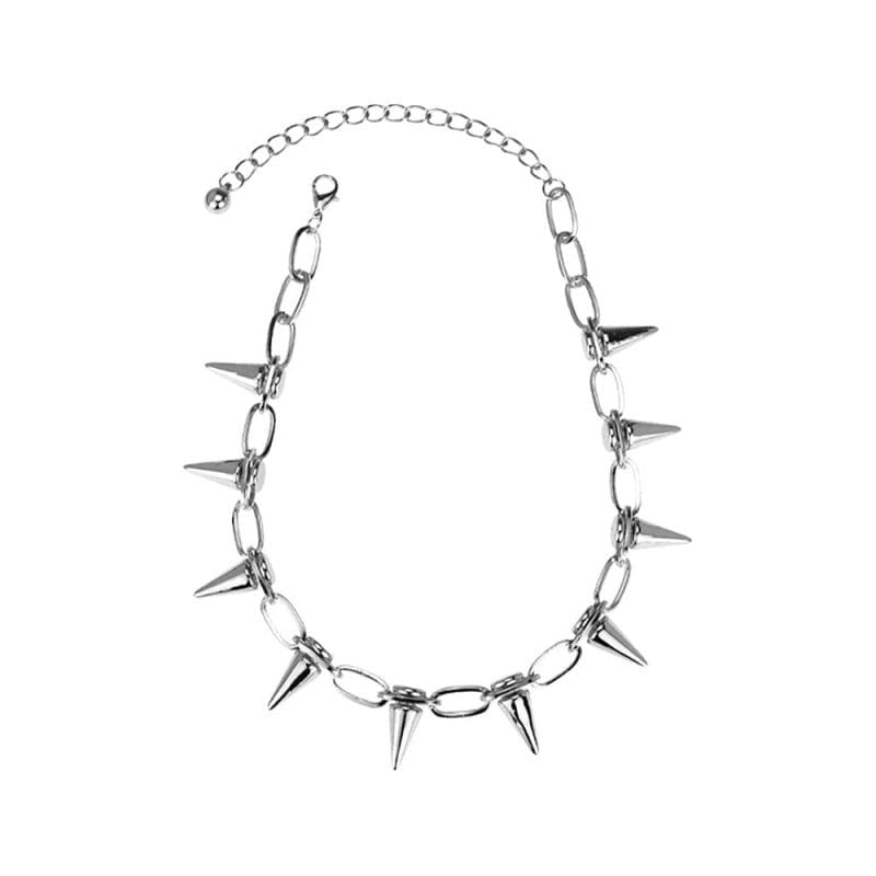 Collier Gothique Pique Femme Argenté 35cm