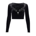 Tops Gothiques Noirs Dentelle Femme Noir