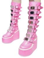 Chaussure Plateforme Gothique Blanche Rose