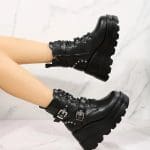 Bottines Gothiques Cuir Noir