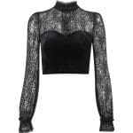 Top Gothique Femme Dentelle Victorienne Noir
