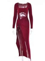 Robe Gothique Noir Club Sexy Bordeaux