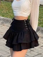 Jupe Gothique Noire Évasée Noir