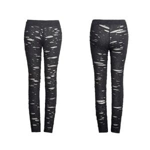 Pantalon Noir et Rouge Slim PUNK RAVE Noir
