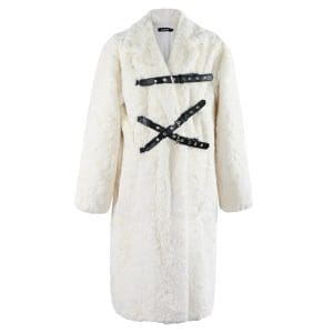 Manteau Gothique Fourrure Noire Blanc